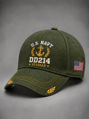 Unisex Casual Navy Veteran Art Print Hat