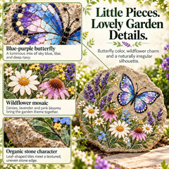 🧘Relaxing & Beginner-Friendly-🦋Butterfly Wildflower Mosaic DIY Kit(✨Complete Guided Craft Set)