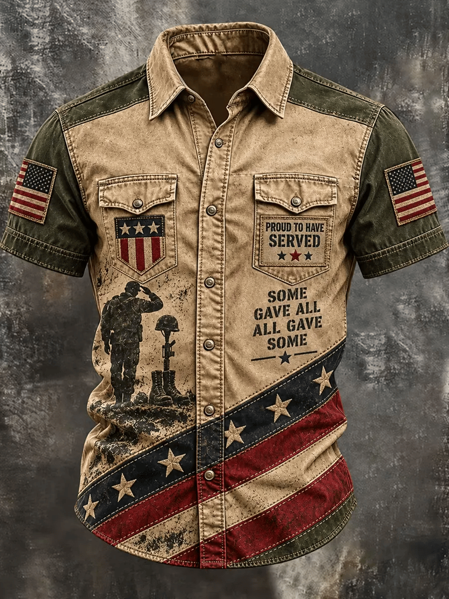 Men's Veterans Day Print Short-Sleeve Shirt