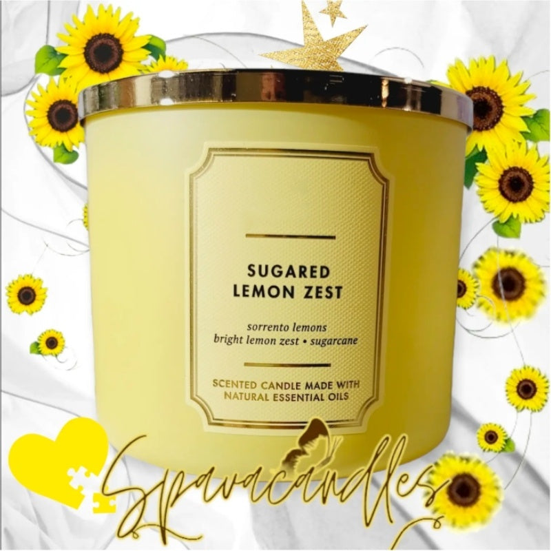 Sugared Lemon Zest 3 Wick Candle
