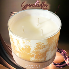 Vanilla and peach tea 3 Wick Candle