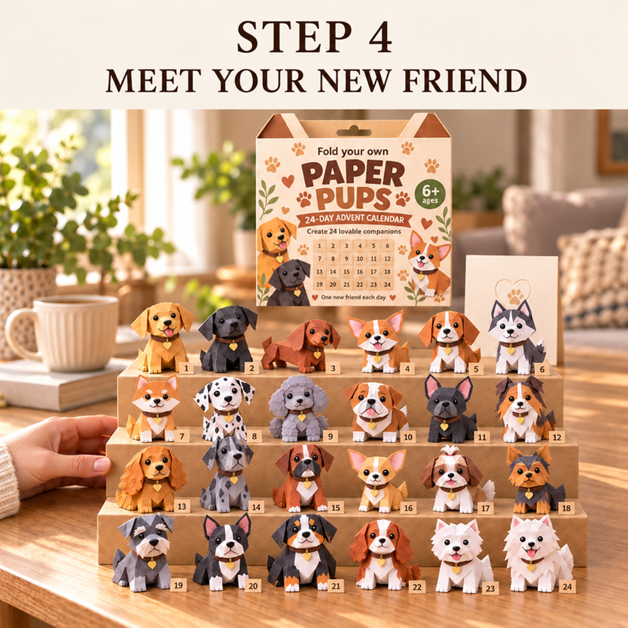 🎃Paper Pups™ – 24-Day DIY Dog Advent Calendar(💕Step-by-Step Guide Included)