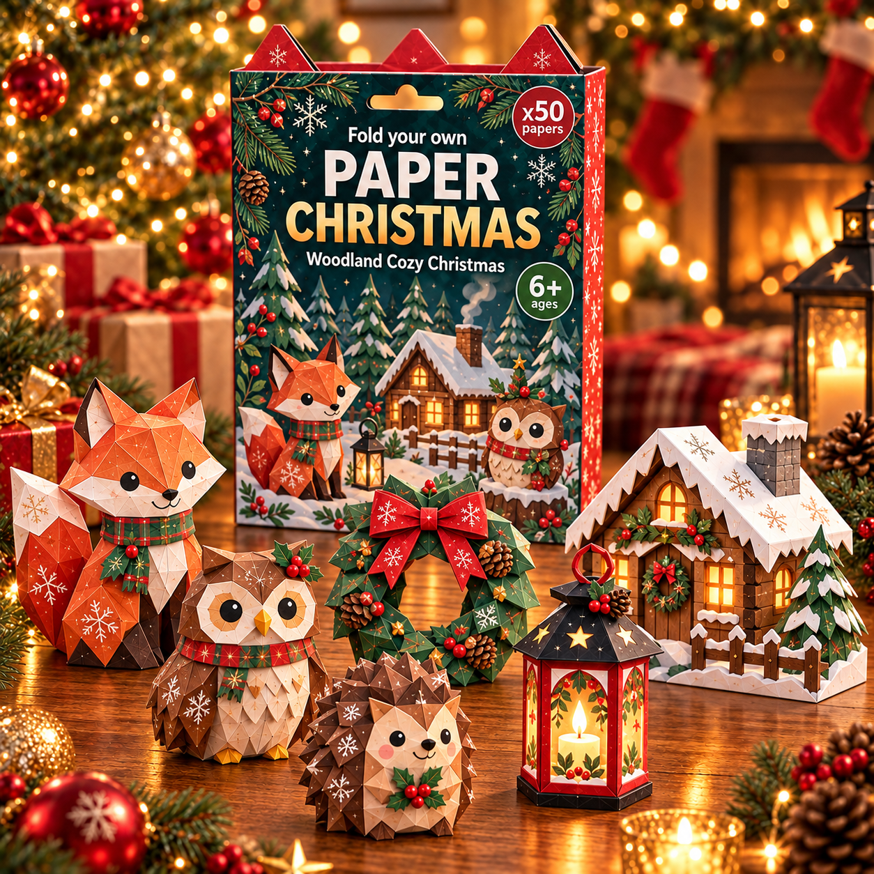 🎄3D DIY Paper Christmas-💕50 Pre-Printed Sheets + Step-by-Step Guide