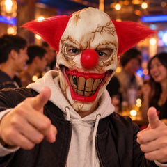 Red-Nosed Carnival Clown Silicone Mask