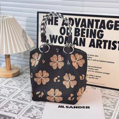 Unique Creative Floral Cartoon Handbag Knitted Bag Commuter Bag Portable Cute Woven Shopping Tote