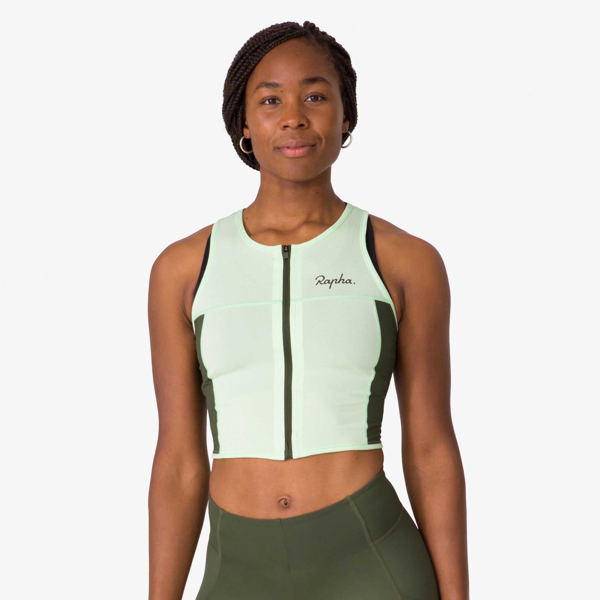 Women's Cropped Zip Tank