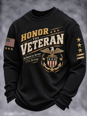 Men's Veteran-Print Casual Sweatshirt