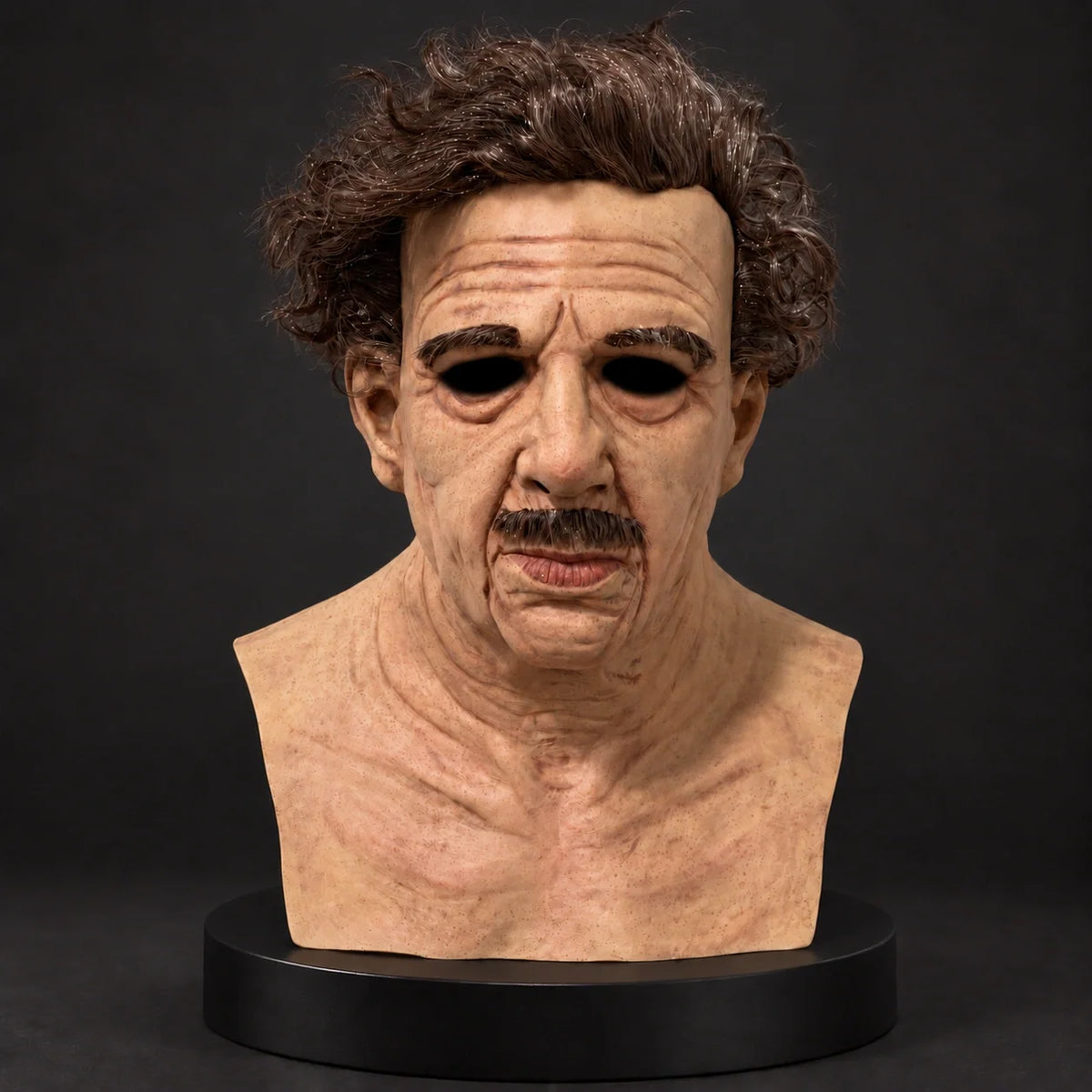 Eccentric Curly-Haired Gentleman Silicone Mask with Mustache
