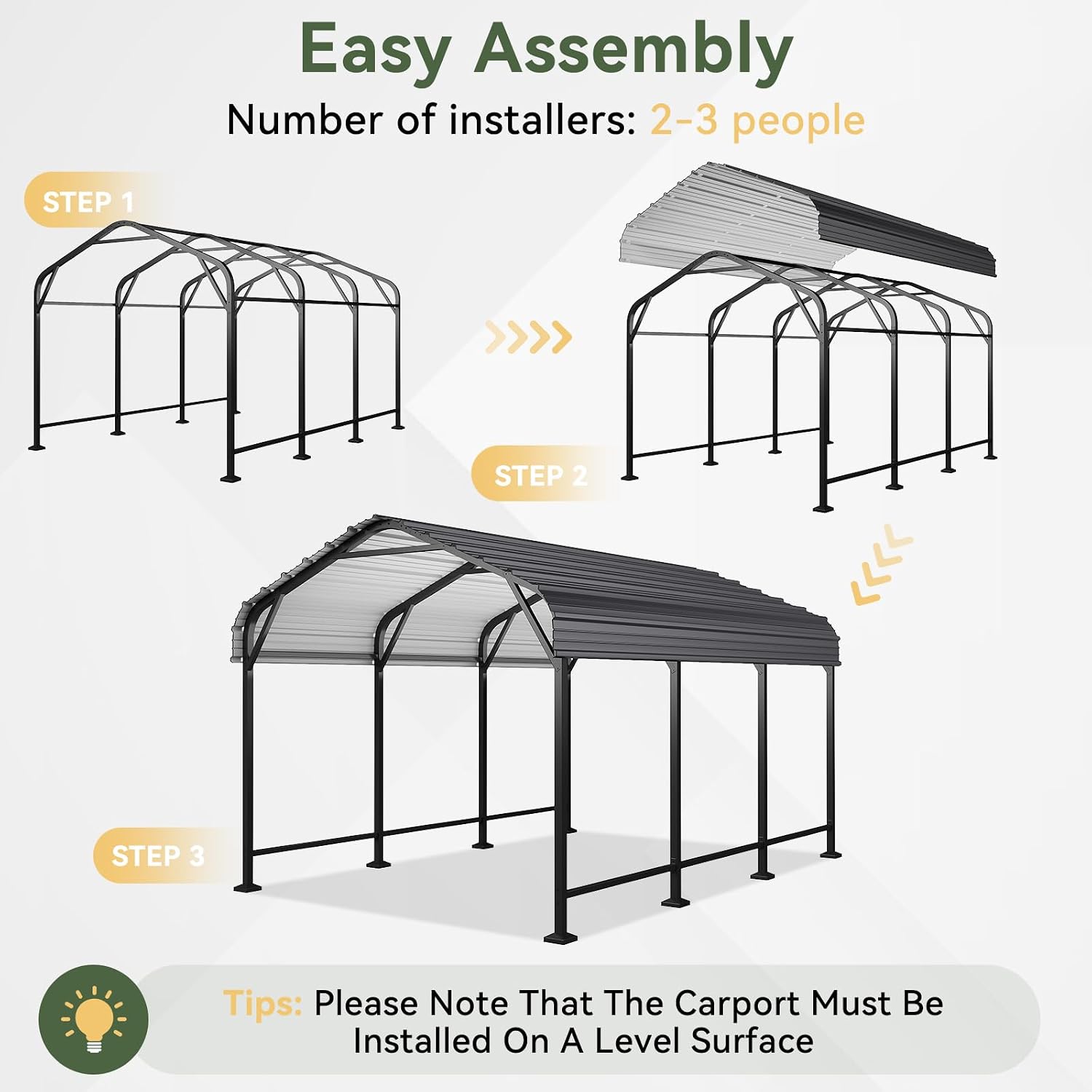 Aoxun 20x40 FT Metal Carport Heavy Duty Garage with Enhanced Base