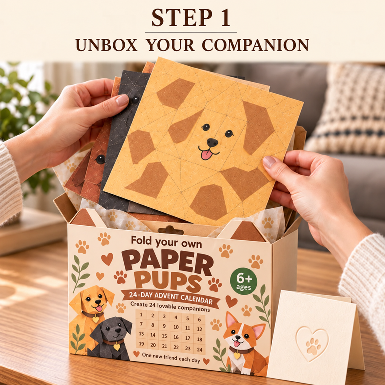 🎃Paper Pups™ – 24-Day DIY Dog Advent Calendar(💕Step-by-Step Guide Included)