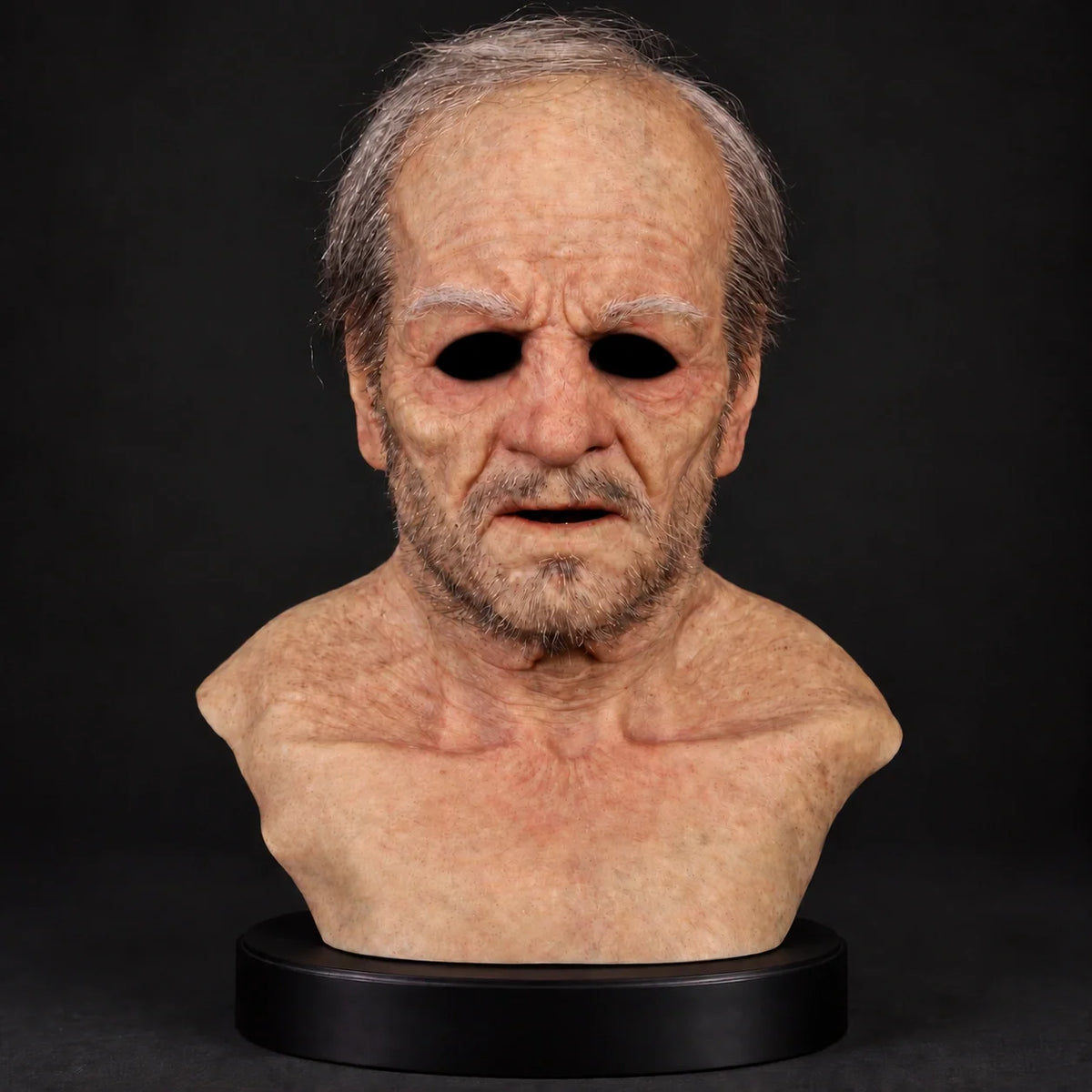 Venerable Elderly Gentleman Silicone Mask with White Eyebrows