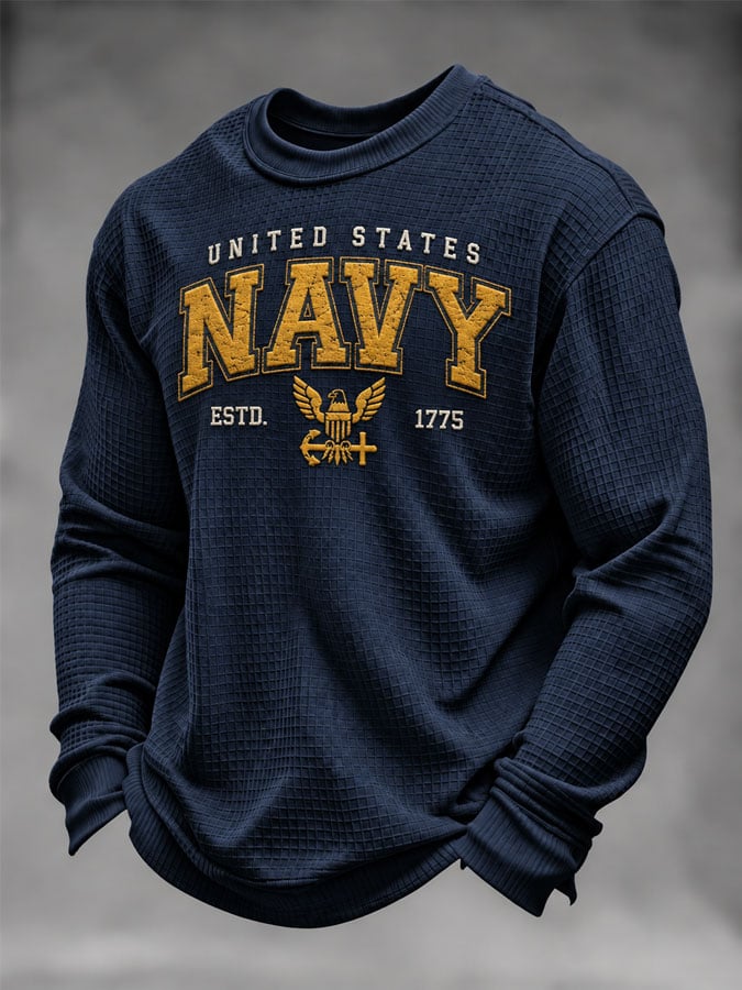 Men's U.S. Veterans Printed Waffle-Knit Top