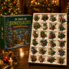 24 Days of Dinosaurs Christmas Countdown Calendar – 24 Unique Collectible Dinosaur Figurines