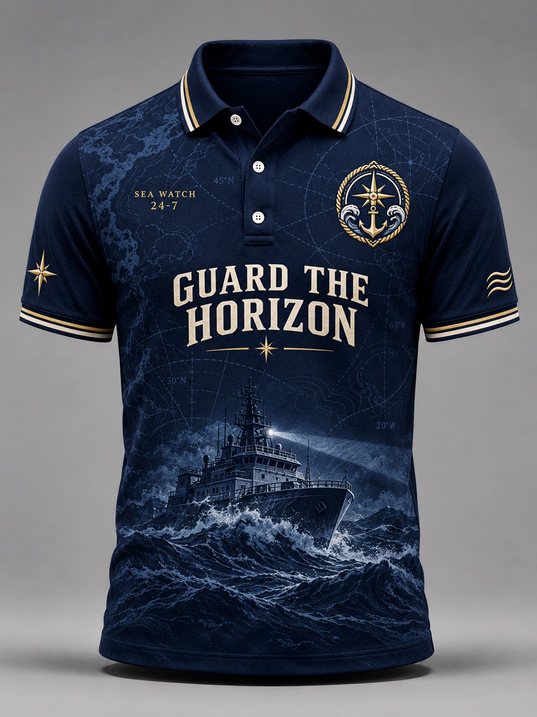 Men's Casual US Navy Short Sleeve Polo Shirt