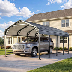 Aoxun 20x40 FT Metal Carport Heavy Duty Garage with Enhanced Base