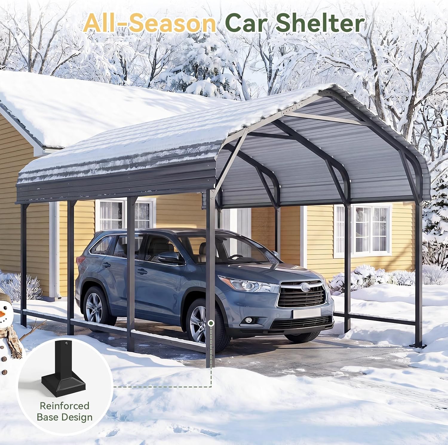 Aoxun 20x40 FT Metal Carport Heavy Duty Garage with Enhanced Base