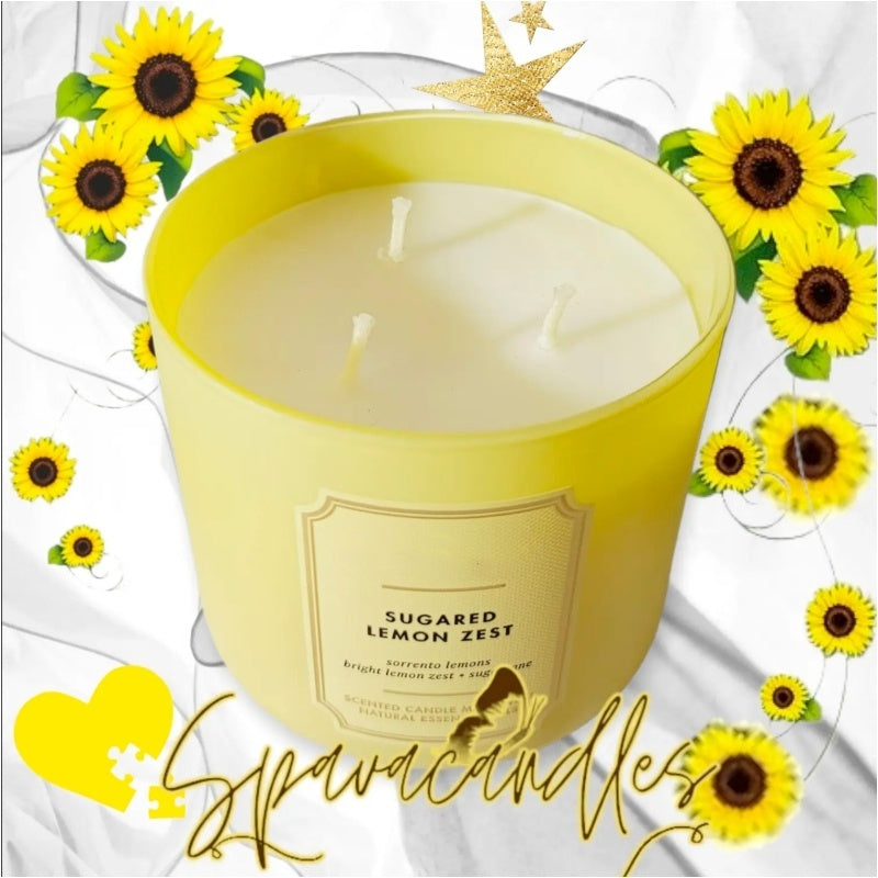 Sugared Lemon Zest 3 Wick Candle