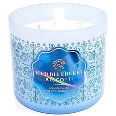 Blueberry Biscotti 3 Wick Candle Hologram Glass Style Jar