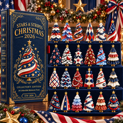 2026 Stars & Stripes Christmas Collection – 24 Unique Miniature Trees Celebrating 250 Years of Independence
