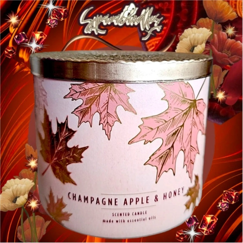 New CHAMPAGNE APPLE & HONEY 3 Wick Candle 14.5 Large US Seller