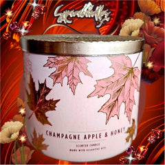 New CHAMPAGNE APPLE & HONEY 3 Wick Candle 14.5 Large US Seller