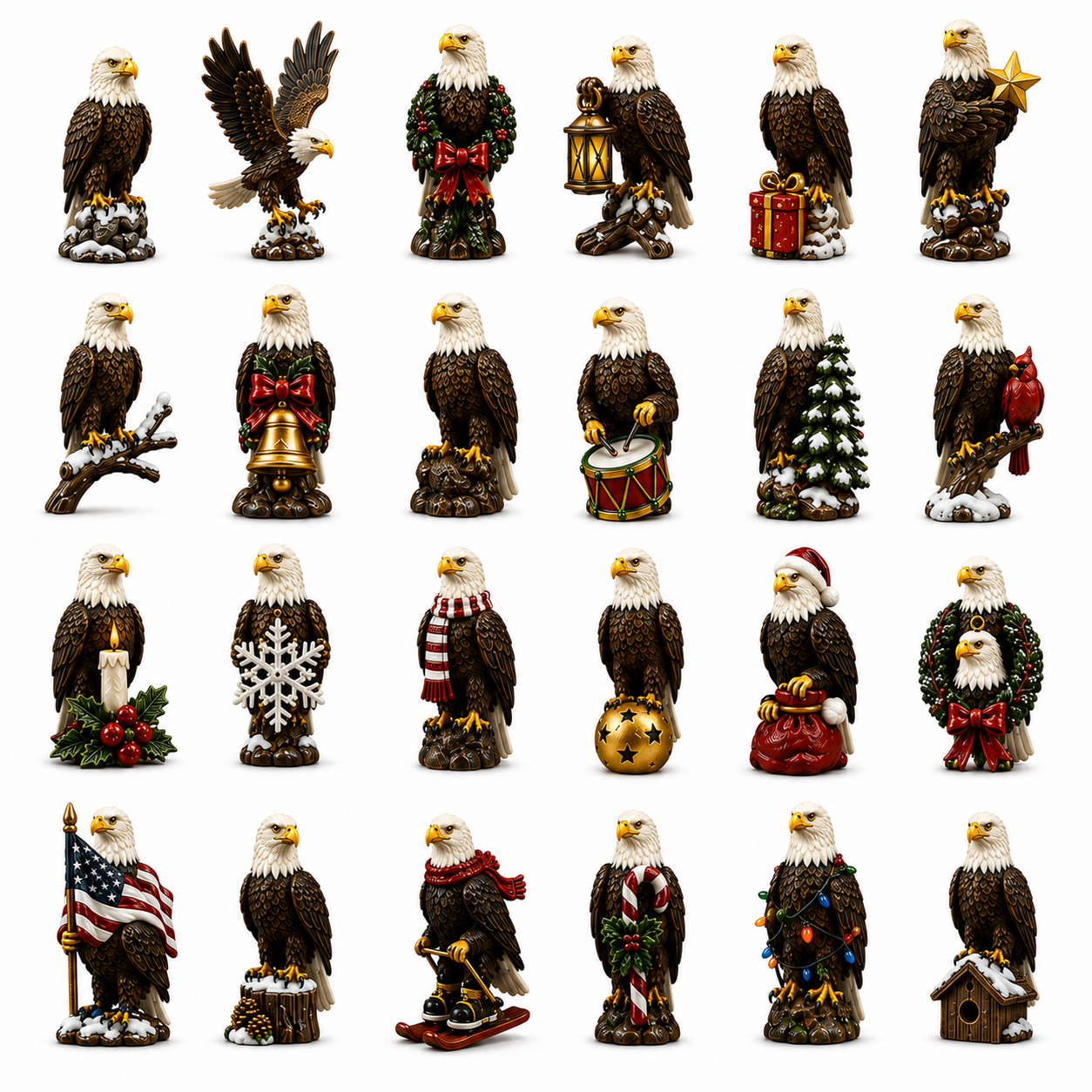 ✨24-Day Christmas Countdown Advent Calendar – bald eagle  Ornament