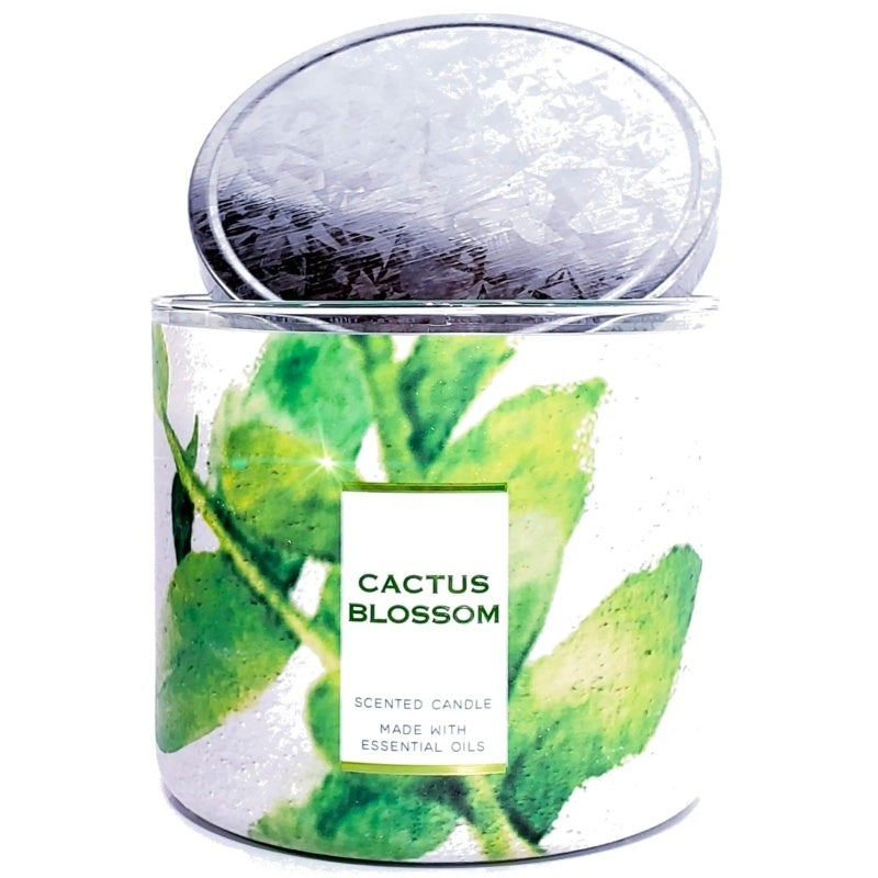 Cactus Blossom 3 Wick Candle Tropical Design / Homestyle Lid
