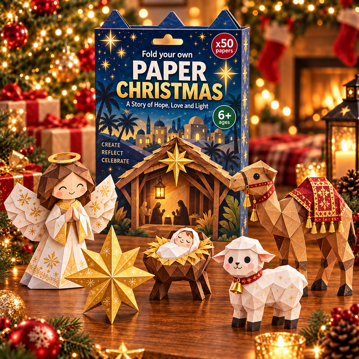 🎄3D DIY Paper Christmas-💕50 Pre-Printed Sheets + Step-by-Step Guide