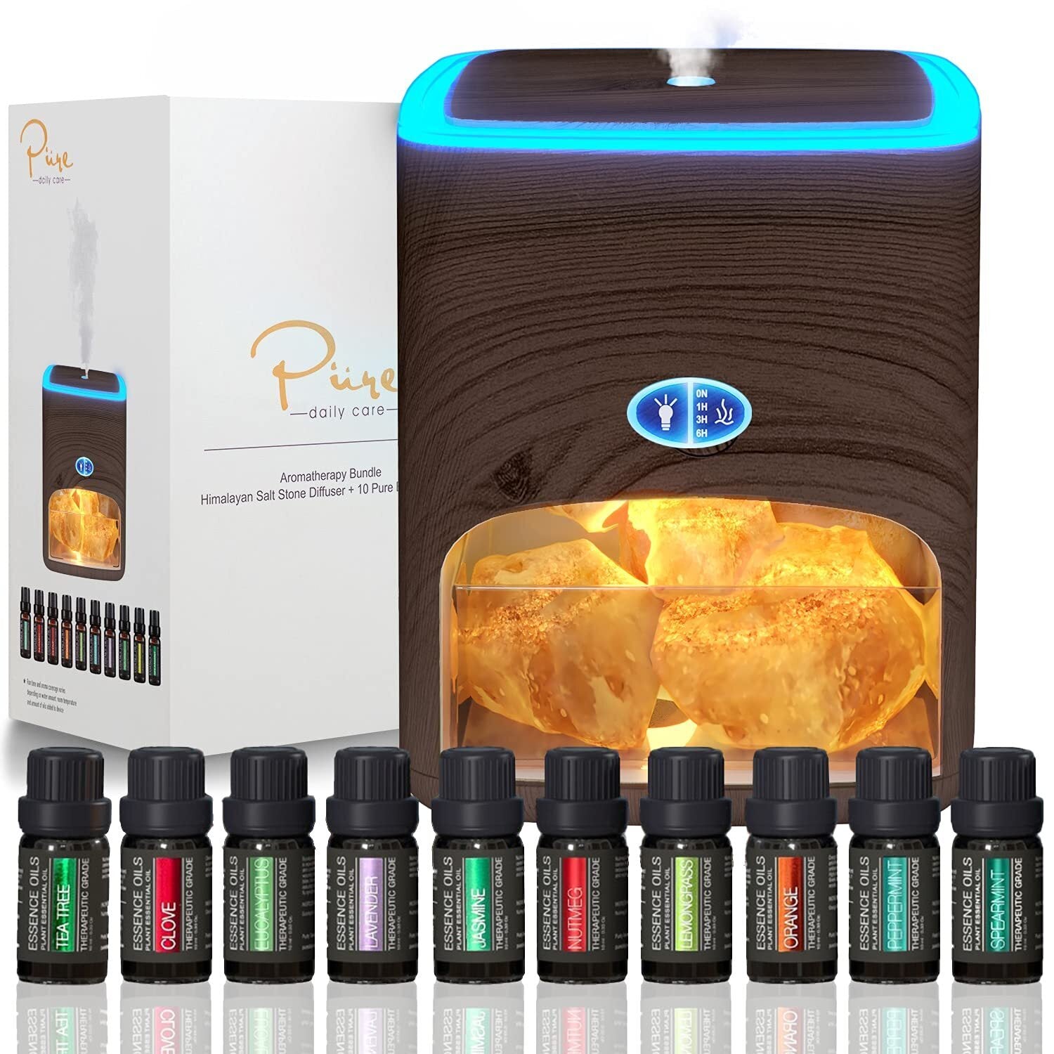 Himalayan Pink Salt Diffuser 400ml Ultrasonic Atomizer and Ionizer with Ambient Light