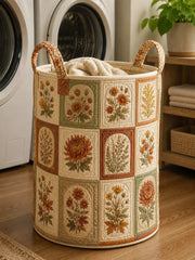 Autumn Botanical Quilted Laundry Basket