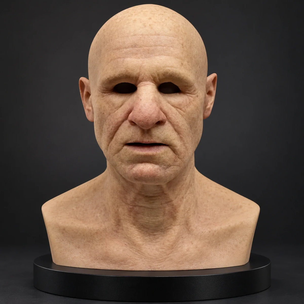 White-Haired Senior Half-Bust Silicone Mask for Easy Wear