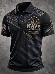 Men's Veteran Print Polo Shirt