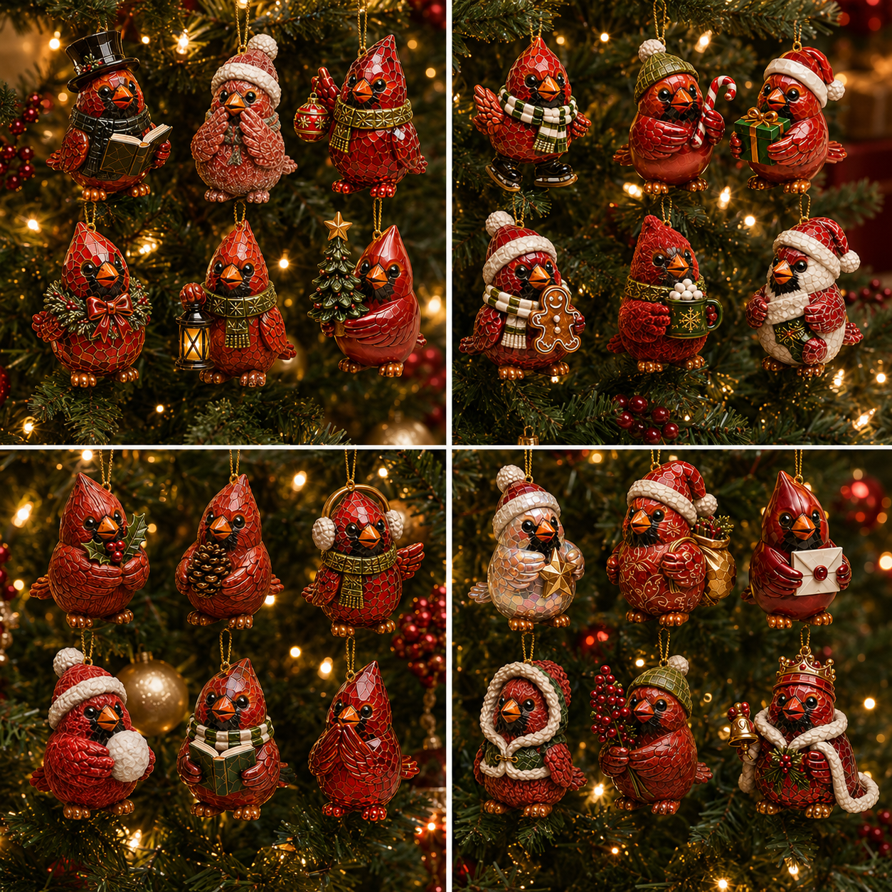 24-Day Advent Calendar | Cardinal Christmas Ornaments Countdown Gift