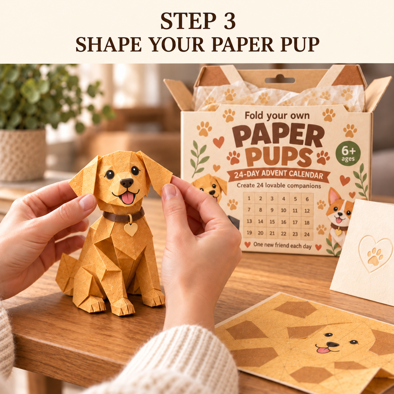 🎃Paper Pups™ – 24-Day DIY Dog Advent Calendar(💕Step-by-Step Guide Included)