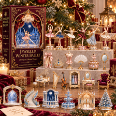 2026 Jewelled Winter Ballet 24-Day Countdown Calendar – 24 Unique Ballet & Winter Theatre Miniatures, Elegant Collector’s Christmas Gift