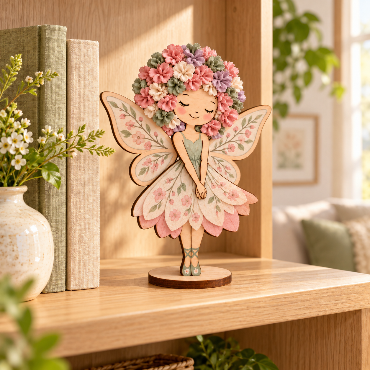 🧚✨DIY Flower Fairy Wooden Craft Kit – Create Your Own Fabric Flower Fairy