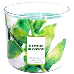 Cactus Blossom 3 Wick Candle Tropical Design / Homestyle Lid