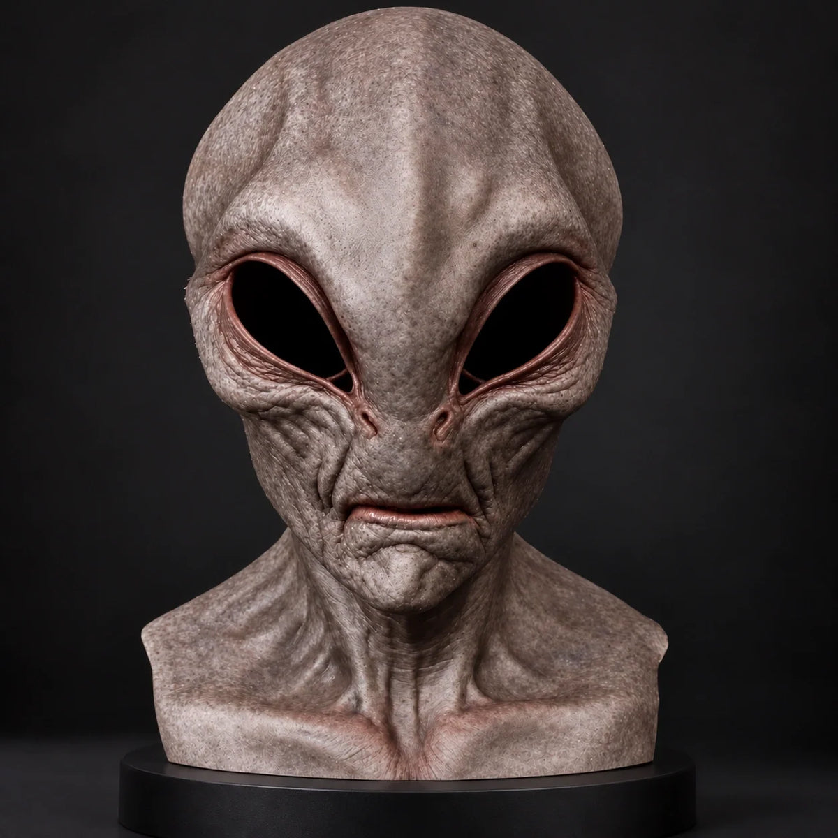 Classic Gray Alien Silicone Mask with Slender Face