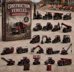 Construction Vehicles Fleet Advent Calendar 2026 - 24-Day Festive Countdown, Acrylic Charms Blind Box