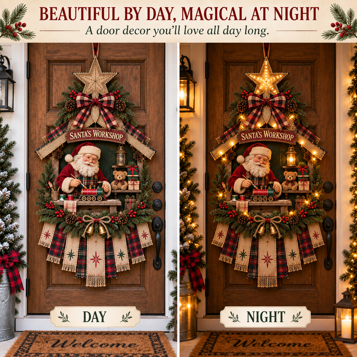 ✨🎅 DIY Light-Up Christmas Door Hanger Kit – 4 Festive Designs