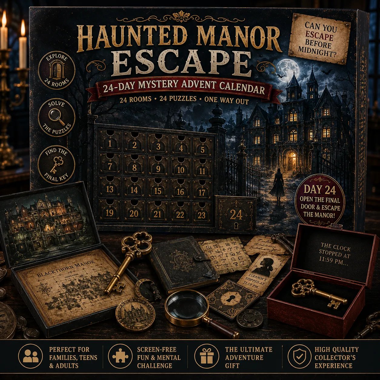 24-Day Mystery Advent Calendar – 6 Story Adventures for Families & Adults