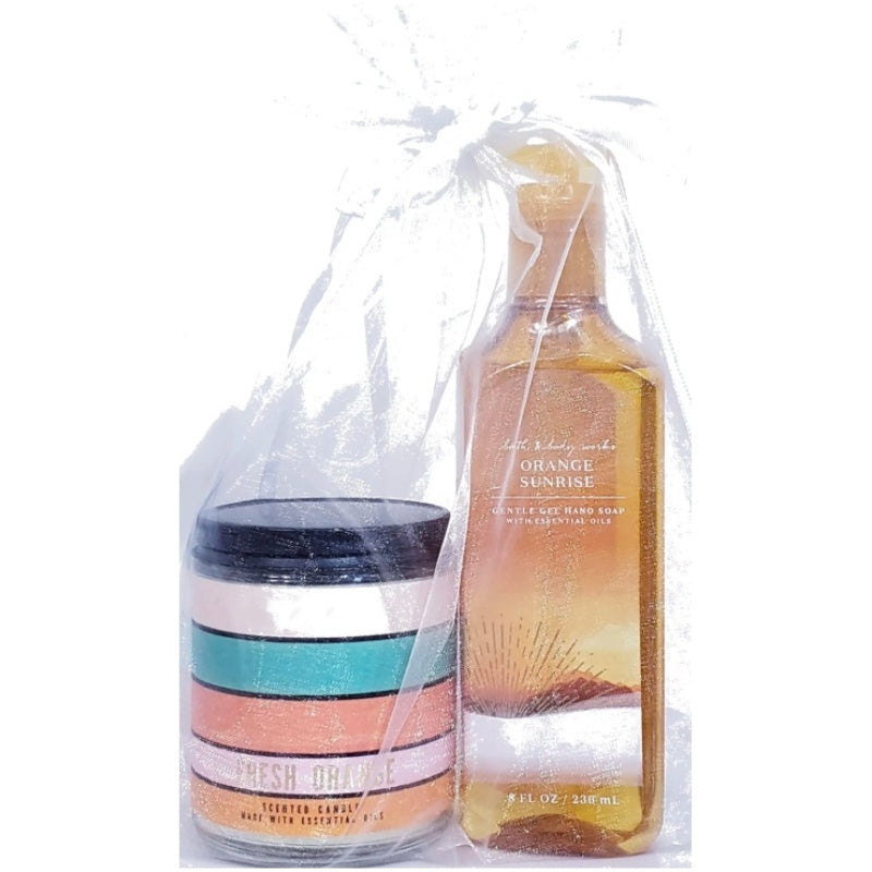 Fresh Orange Medium Candle & Orange Sunrise Hand Soap Set of 2
