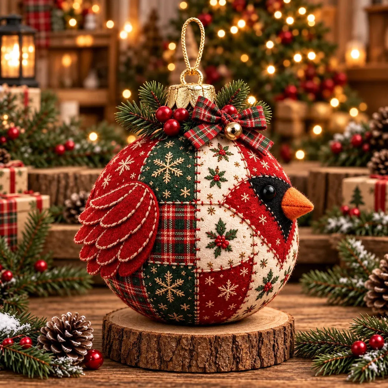 🎄Cozy Patchwork Christmas Ornament Collection-✨Relaxing DIY Craft to Create Stunning Christmas Artwork