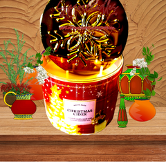 New Christmas Cider 3 Wick Candle