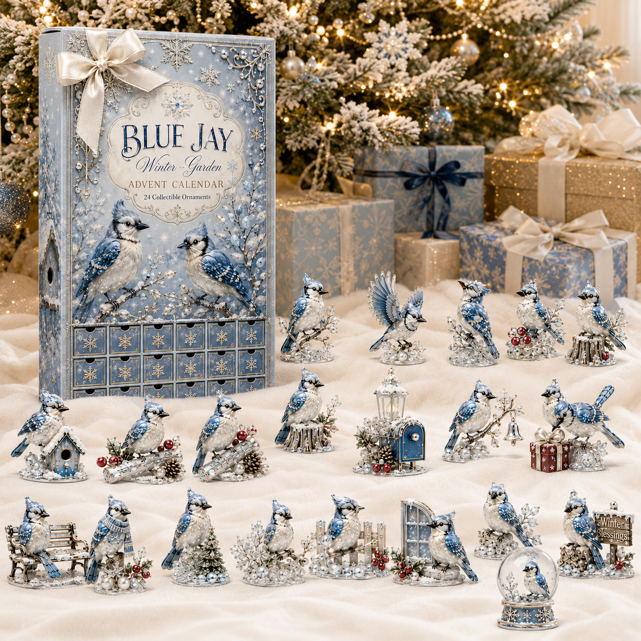 24-Day Blue Jay Advent Calendar | Collectible Figurine Christmas Countdown