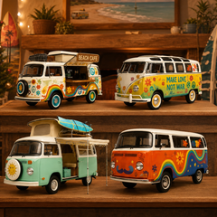 High-quality miniature model✨2026 Campervan Advent Calendar – 24 Vintage Mini Camper Van Collectible Figurines