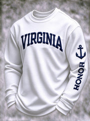 Men's Veteran-Print Casual Sweatshirt