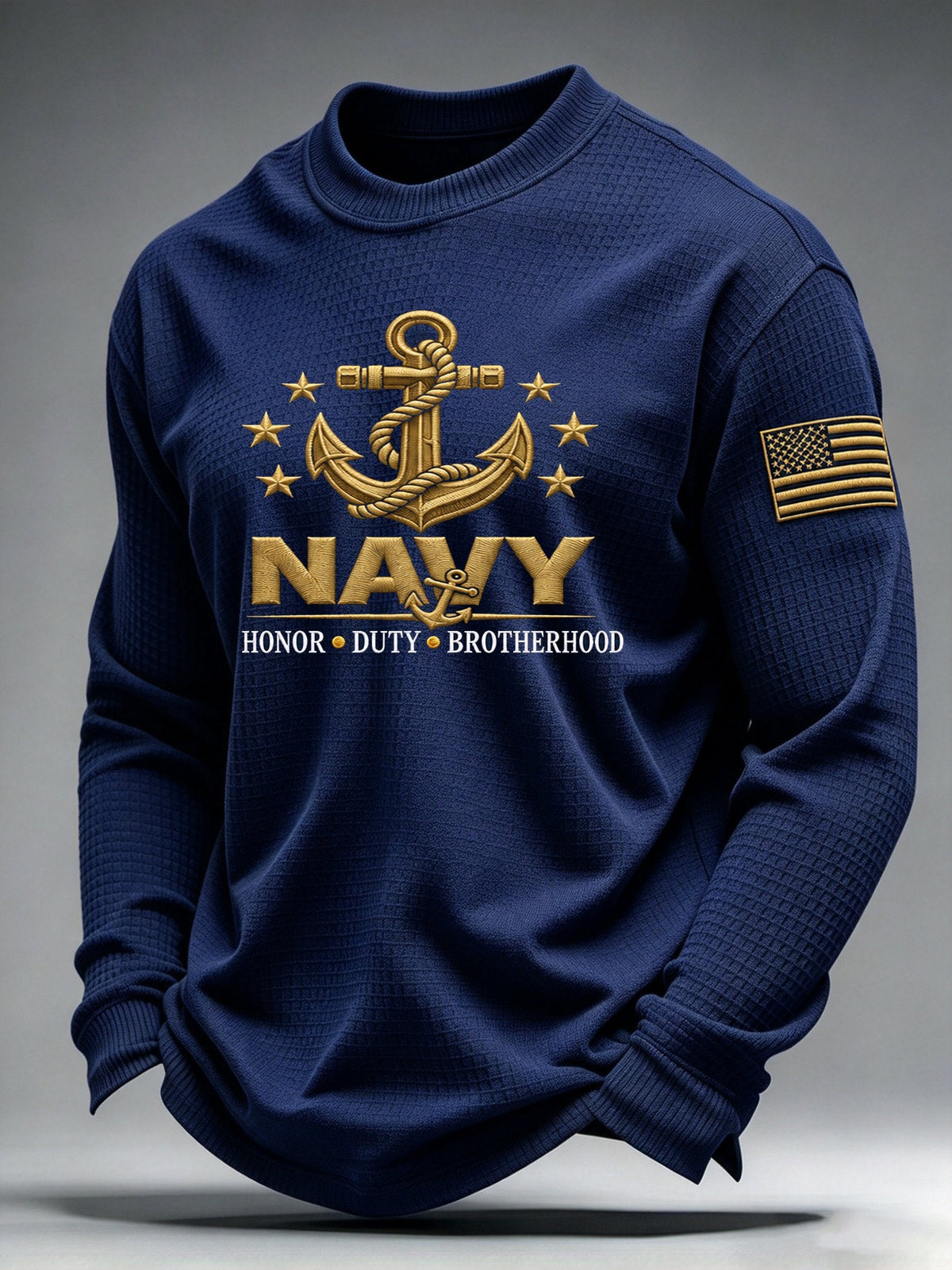 Men's U.S. Veterans Printed Waffle-Knit Top