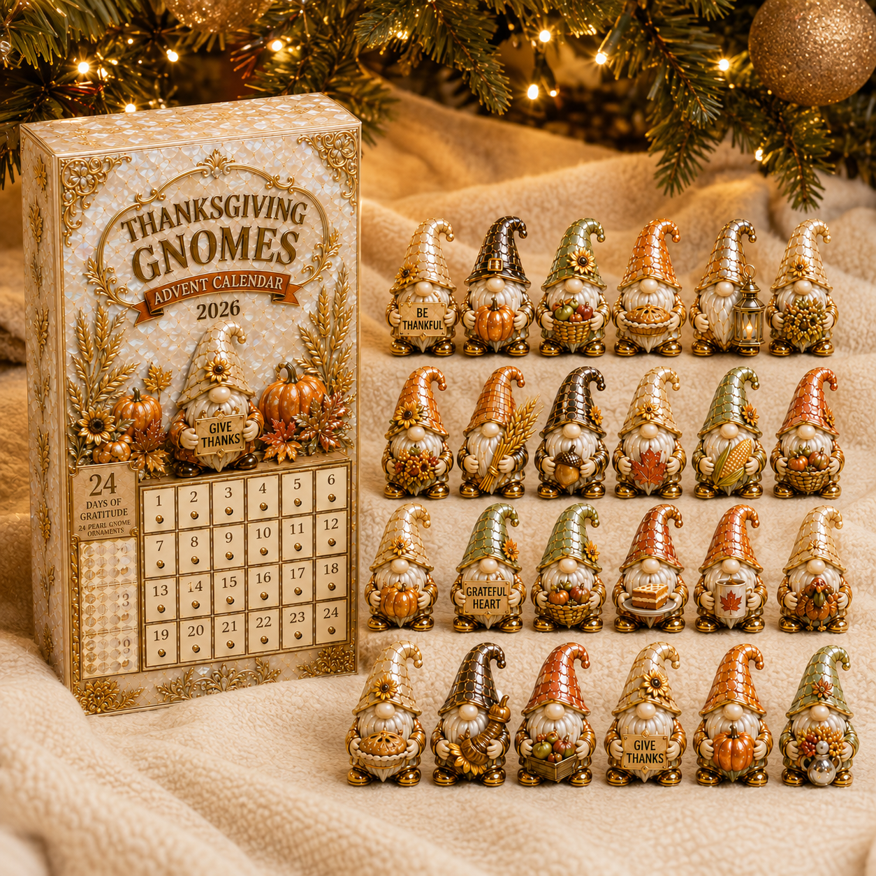 24-Day Gnomes Thanksgiving Advent Calendar | Countdown Blind Box Gift