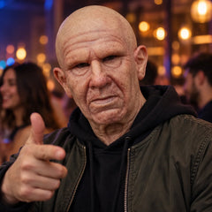 Distinguished Elderly Gentleman Silicone Mask with Weathered Expression